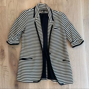 Elizabeth and James Black and White Striped Blazer